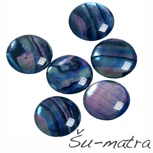Paua mušle kabošony, 8 mm (2 ks)