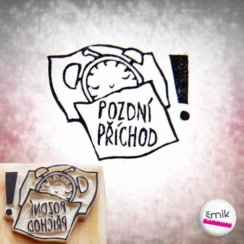 Budík v peřinách - razítko