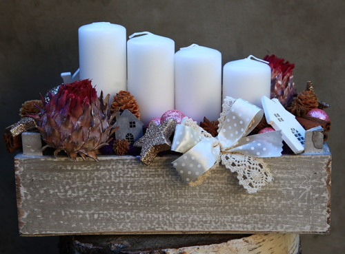 Adventní svícen ve stylu Provance — foto 1