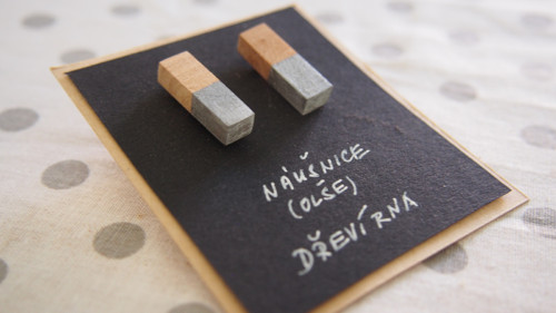 Náušnice z kolekce olše - kvádr — foto 1