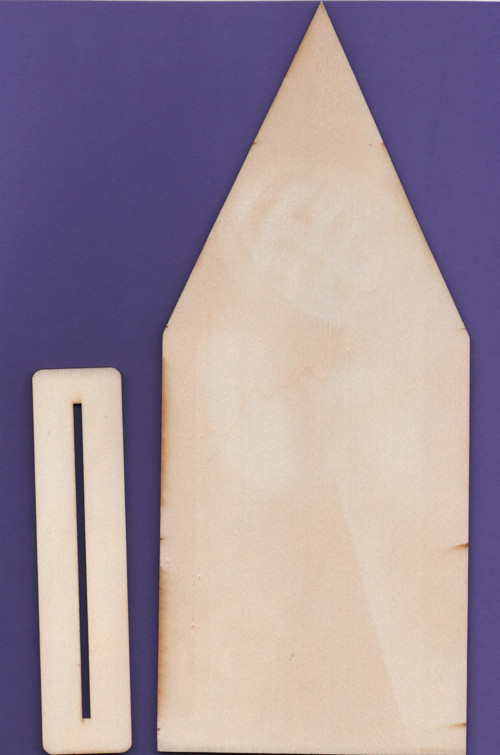 Dřevěný výřez, domeček 12 x 39 cm