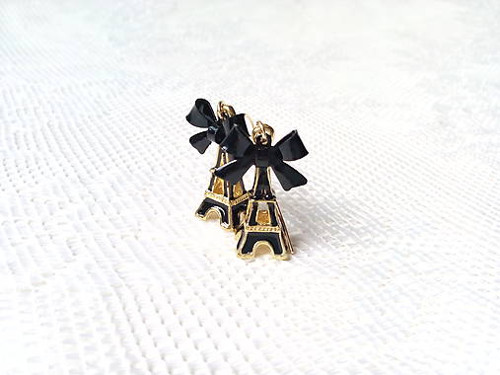 Eiffel earrings (black/24k Gold) — foto 1