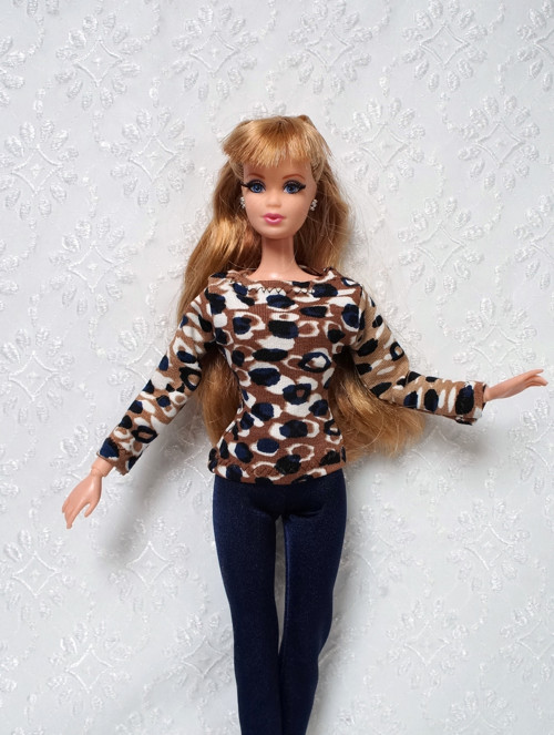 Modro-hnědý komplet pro Barbie — foto 1