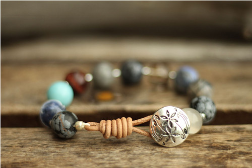Boho náramok z minerálov mix — foto 1