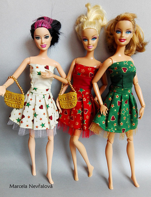 Vánoční sukýnky pro Barbie - zelená — foto 1