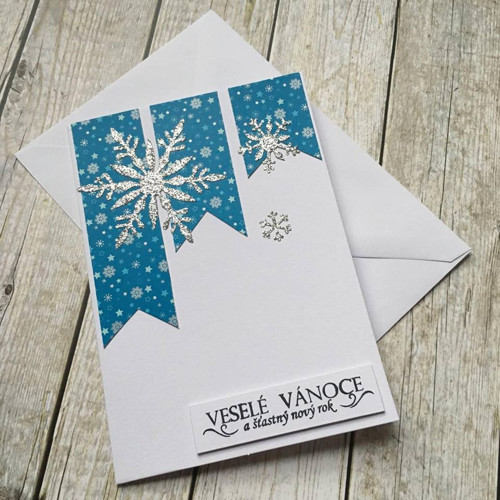 Přání "veselé Vánoce" s vločkami — foto 1