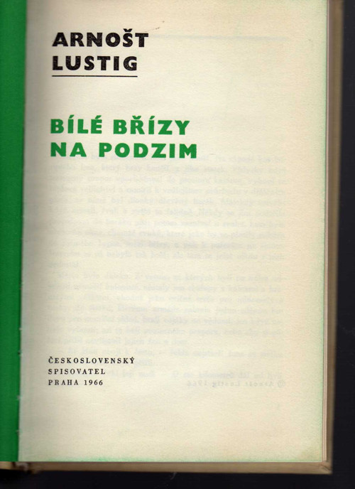 Bílé břízy na podzim - Arnošt Lustig