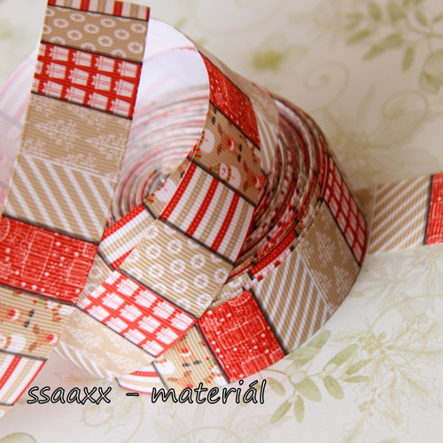 Rypsová stuha ~ 25 mm ~ vánoční patchwork — foto 1