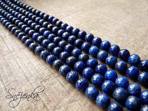 Lapis lazuli kulička 6 mm, 4 ks — foto 1