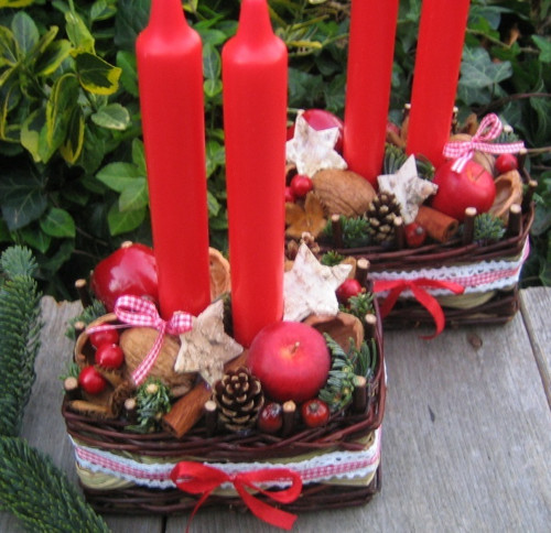 Adventní svícen v košíčku — foto 1