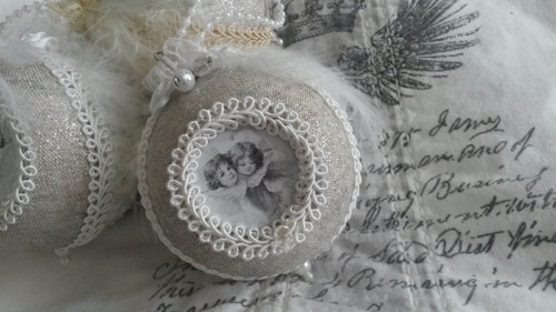 VINTAGE vánoční ozdoba průměr 8cm — foto 1
