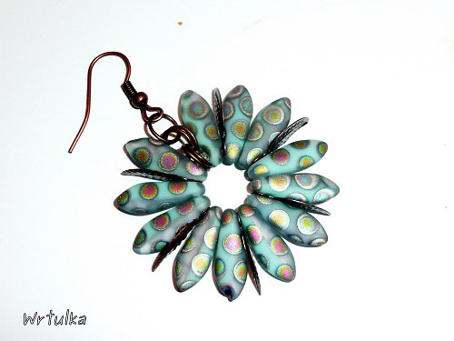 Naušnice : " Spotted marguaritas - slite blue " — foto 1