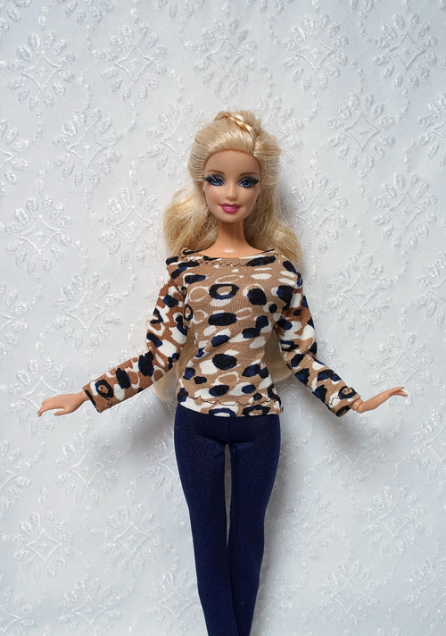 Modro-hnědý komplet pro Barbie — foto 1