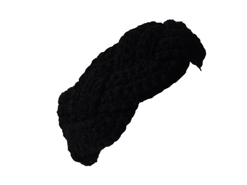 Háčkovaná copatá čelenka BLACK BRAID — foto 1