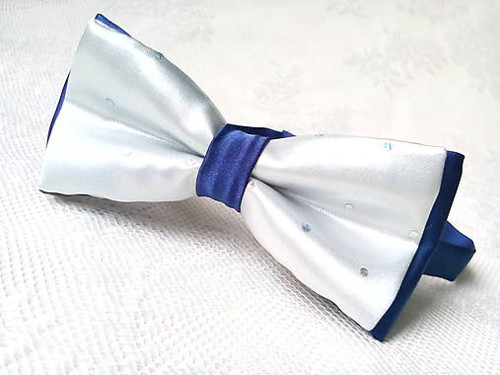Party bow tie (royal blue/silver)