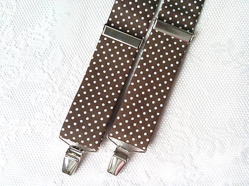 Suspenders (brown/small white polka dots) — foto 1