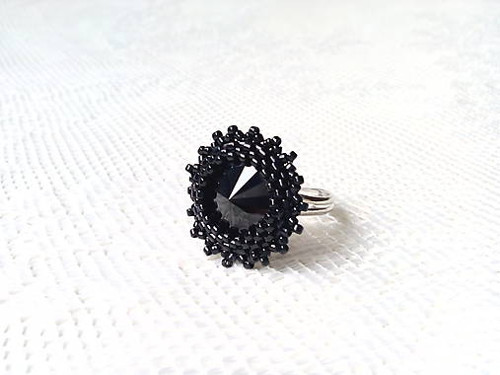 Prsteň Black Widow (Swarovski/Rhodium)