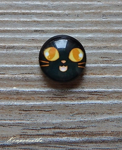 Skleněný kabošon kočička 12mm