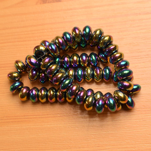 Hematit - disky - 6x10mm - 5 kusů