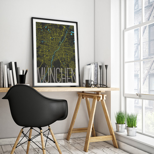 MNICHOV, 50x70cm, elegantní, černý