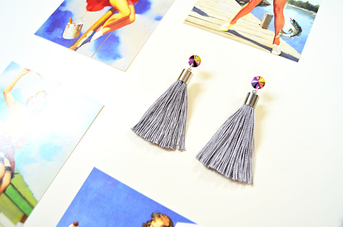 Náušnice Rainbow Silver Tassel — foto 1