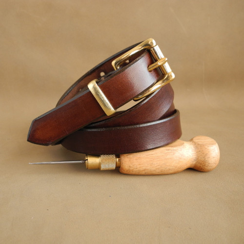 XL - hnědý š=2cm, obvod 90-110cm