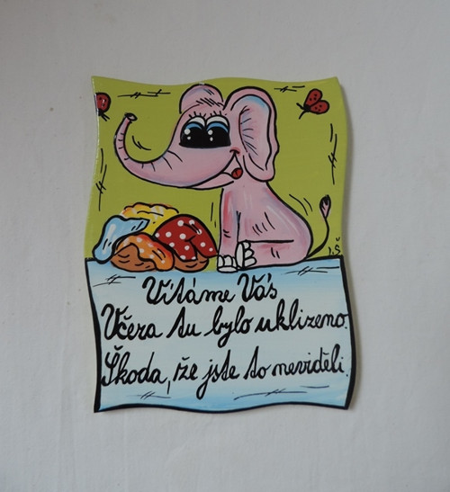 Cedulka na dveře-slůně