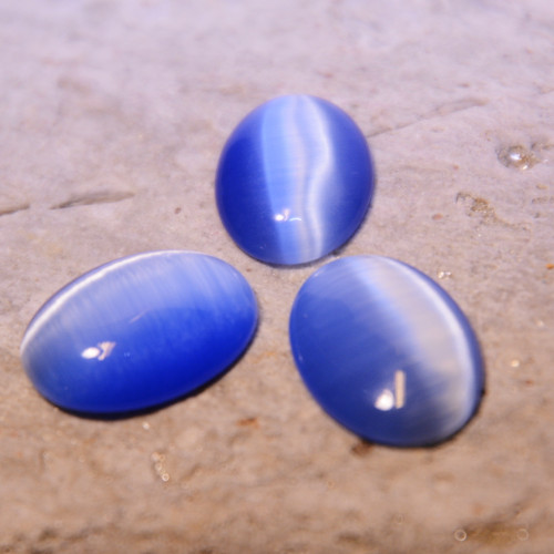 423. Luxusní kabošon Kočičí oko 18x13mm/Light Blue