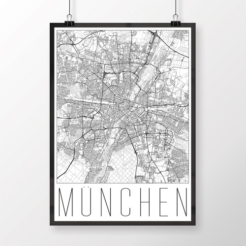 MNICHOV, 50x70cm, moderní, bílý — foto 1