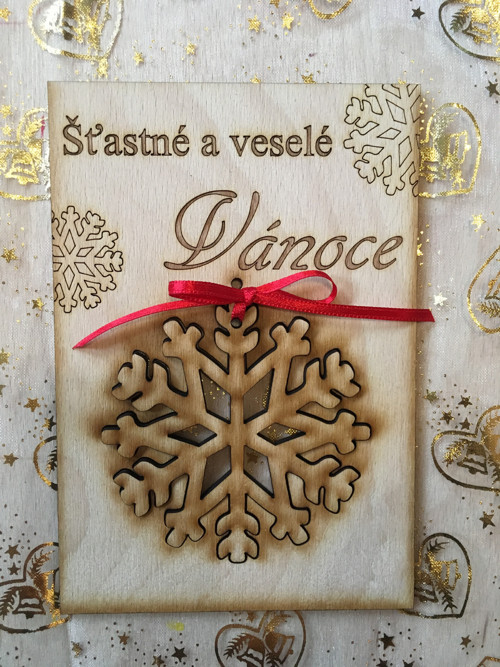 Vánoční přání s dárečkem VLOČKA 1