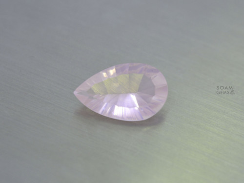 Přírodní růženín concave hruška 19x12 mm