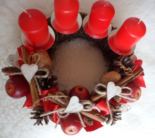 Věnec adventní červený — foto 1
