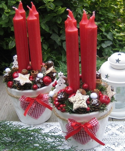 Adventní svícen se srdíčkem — foto 1