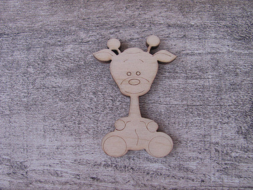 Dřevěné žirafí mláďátko 6,5 x 4,5 cm
