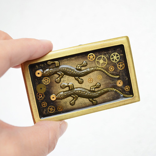 Steampunková opasková spona S JEŠTĚRKAMI — foto 1