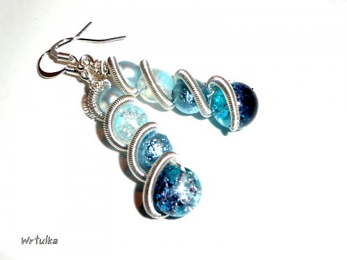 Naušnice : " Spires - blue in blue " — foto 1