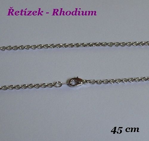 Řetízek očka, 45 cm, Rhodium — foto 1