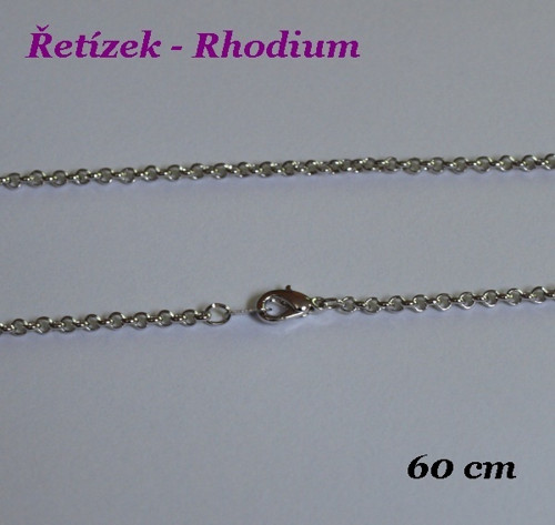 Řetízek očka, 60 cm, Rhodium — foto 1