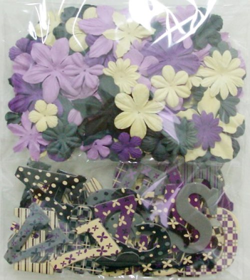 Alphas and Flowers Neutrals - Yellow - scrapbook — foto 1