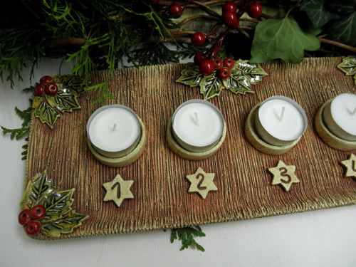 Adventní svícen - tác - REZERVACE — foto 1