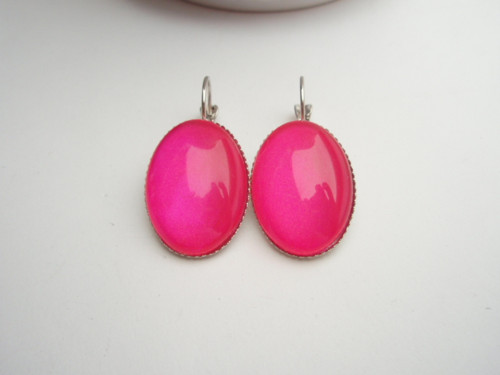 Pink, postříbřené - náušnice — foto 1