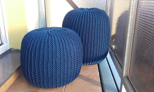 MEGA PUFF "modrý"/průměr-52,výška-42cm/ — foto 1