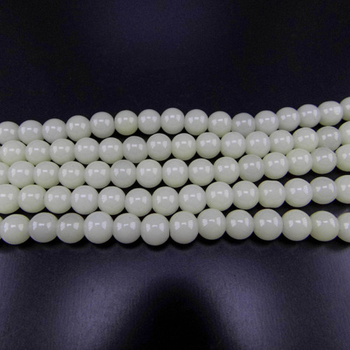Korálek skleněný slonovinová 8 mm, 25ks
