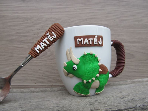 Hrníček a lžička s DINOSAUREM
