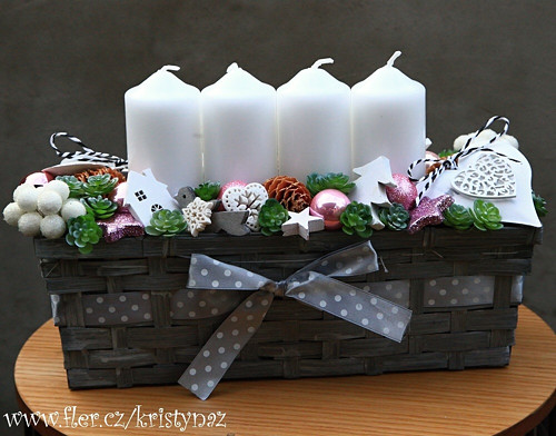 Adventní svícen ve stylu Provance — foto 1
