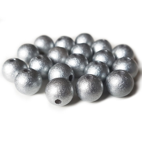 Korálek plastový SHINE, 8mm, stříbrná, 10ks