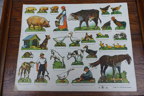 Figurky k vystřihnutí - zvířata, Czechoslovakia
