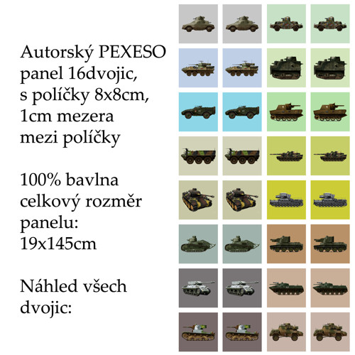 PEXESO panel 8x8cm, 16 dvojic:ARMÁDNÍ — foto 1
