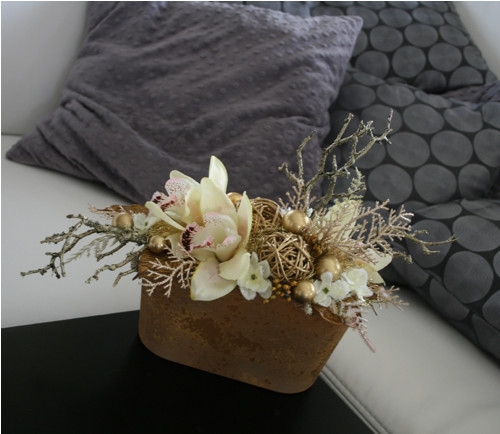 Vánoční ikebana zlatá — foto 1