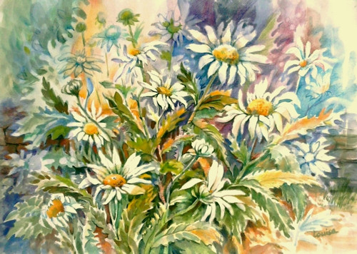 Vzpomínka na léto - komb.technika 41x30 cm